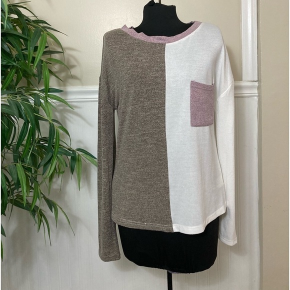 C+D+M Collection EUC Round Neck Color Block Patch Pocket Lightweight Shirt Large - Picture 6 of 14